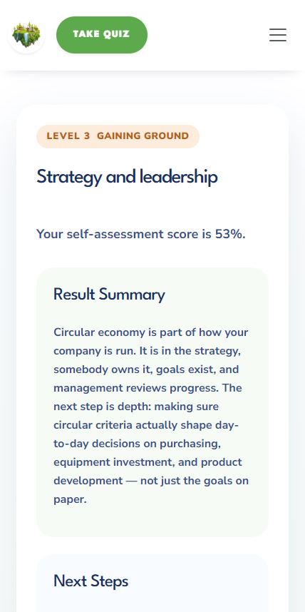 Circular Economy | Self-Assessment Platform supporting image 3